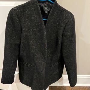 NWOT • J. Crew Wool Blend Blazer • Black with Gold/Metallic thread • Size 12